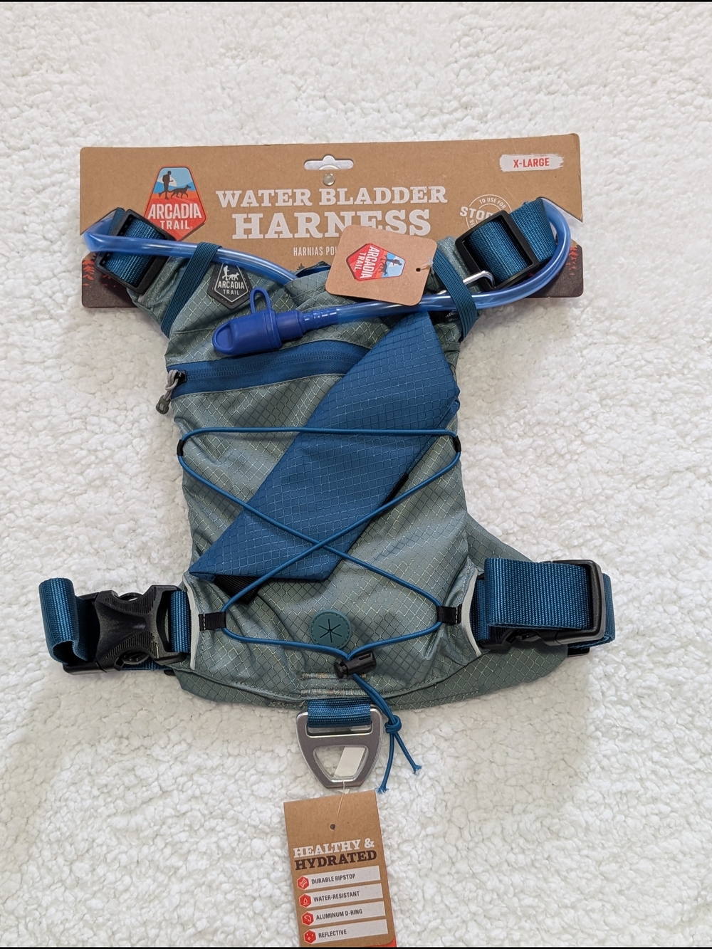 Arcadia Trail Lightweight Hydration Pack in Blue/Grey, Size X-large